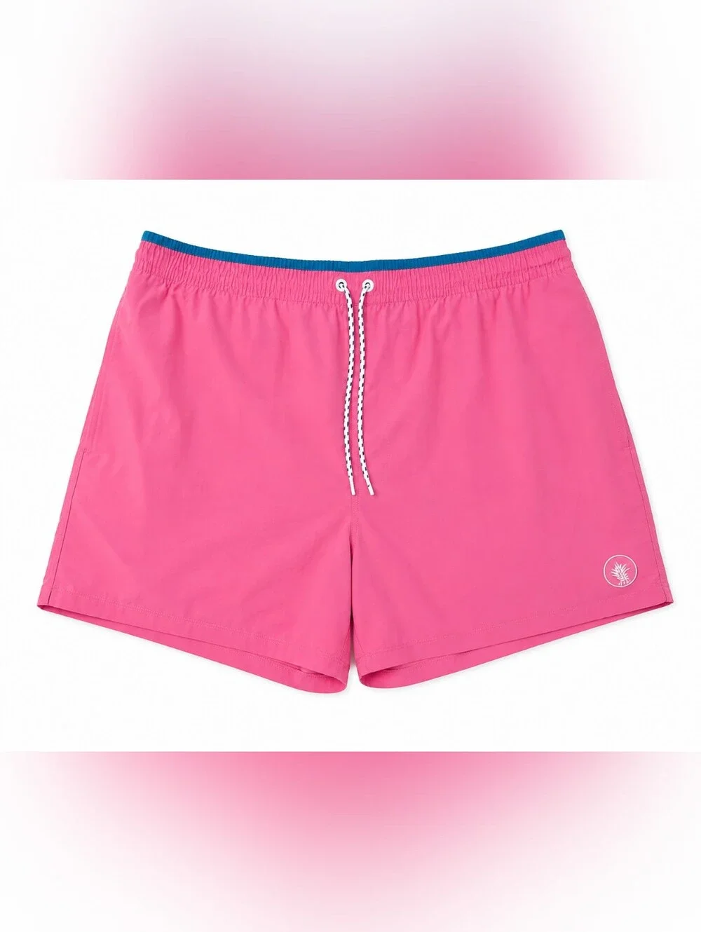 Chubbies 5.5 Inch Inseam Pink Swim Trunks with Blue Waistband